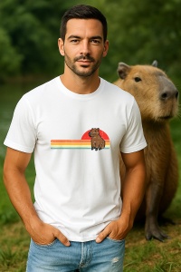 Tricou Barbat CapyBara - Rasarit retro