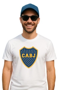 Tricou barbat cu logo stema Boca Juniors Argentina , din bumbac 100% - Img 3