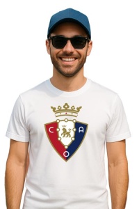 Tricou barbat cu logo stema CA Osasuna Spania , din bumbac 100% - Img 3
