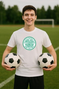 Tricou barbat cu logo stema Celtic FC Scotia , din bumbac 100% - Img 8