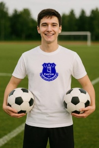 Tricou barbat cu logo stema Everton FC Anglia , din bumbac 100% - Img 8