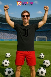 Tricou barbat cu logo stema Juventus FC Italia , din bumbac 100% - Img 5