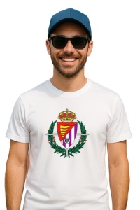 Tricou barbat cu logo stema Real Valladolid Spania , din bumbac 100% - Img 3