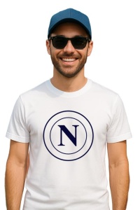 Tricou barbat cu logo stema SSC Napoli Italia , din bumbac 100%