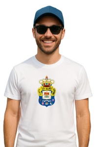 Tricou barbat cu logo stema UD Las Palmas Spania , din bumbac 100% - Img 3