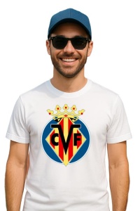 Tricou barbat cu logo stema Villarreal_CF Spania , din bumbac 100% - Img 3