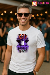 Tricou barbat Kpop cu trupa BTS 5 music Coreean 182 - Img 4