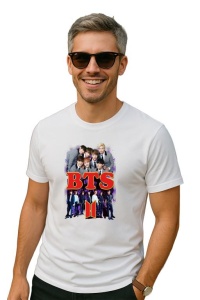 Tricou barbat Kpop cu trupa BTS 6 music Coreean 183 - Img 2