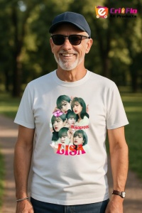 Tricou barbat Kpop cu trupa LISA 4 music Coreean 257 - Img 4
