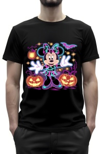 Tricou barbat - NEON HAPPY MINNIE - minnie, fericire, neon, barbat