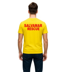 Tricou Barbat Salvamar Rescue Galben - pentru Piscina, Plaja, Litoral, Strand