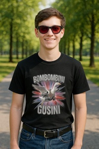 Tricou Barbat Tralalero Tralala cu personajul Bombombini Gusini Funny Italian Brainrot Meme Bootleg