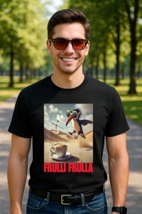 Tricou Barbat Tralalero Tralala cu personajul Frulli Frulla - Italian Brainrot Meme - Img 5