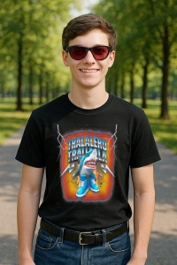 Tricou Barbat Tralalero Tralala cu personajul Tralalero Tralala Funny Bootleg Brainrot Italian Meme Kids - Img 2