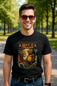 Tricou Barbat Tralalero Tralala cu personajul Trippi Troppi Italian Brainrot Meme cat fish or Bear fish - Img 5