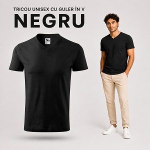 Tricou Bărbat Unisex Malfini 102 cu Guler în V, 100% Bumbac, 160 g/m², Mărimi XS–3XL - Img 16