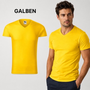 Tricou Bărbați cu Guler în V, 100% Bumbac, Slim Fit, 180 g/m², 14 Culori, Mărimi S–3XL - Img 17