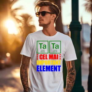 Tricou barbati din bumbac, personalizat haios Tata Cel mai important element - cadou -