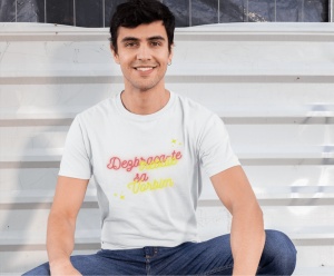 Tricou barbati haios - Vreau sa vorbim - din bumbac, personalizat - Cadou