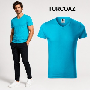 Tricou Bărbați Malfini 146 cu Guler în V, Premium, 100% Bumbac, Slim Fit, 180 g/m², S 3XL, 14 Culori - Img 14