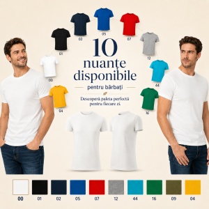 Tricou Bărbați Malfini Viper Free F43, 100% Bumbac, 180 g/m², Slim Fit, Guler Rotund, S–2XL, 10 Culori