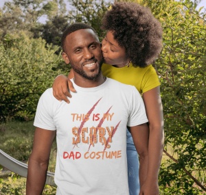 Tricou barbati pentru familie - Scary Dad - din bumbac, personalizat - Cadou