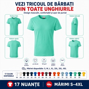 Tricou bărbați Rimeck Resist R01, 100% bumbac pre-shrunk, 160 g/m², 17 culori - Img 6