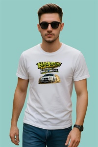 Tricou Barbatii Adevarati Conduc Bmw M3 E46 V4, din bumbac 100% , tricou alb pentru Barbat - Img 2