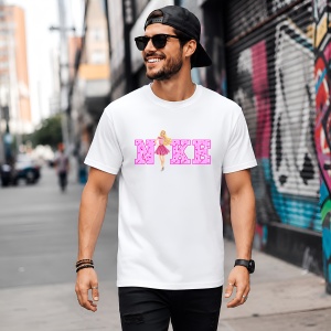 Tricou Barbie Doll Pink Aesthetic Typography Urban Girl Style, din bumbac 100% Copii | Dama | Barbat - Img 5