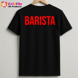 Tricou BARISTA, Personalizat | Unisex Dama si Barbat, Negru - Img 2