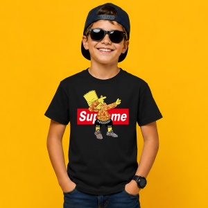 Tricou Bart Simpson Dabbing Camo Box Logo Urban Supreme Style, din bumbac 100%, tricou negru, Copii | Dama | Barbat