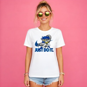 Tricou Batman Caped Crusader Urban Blue Typography Dark Knight, din bumbac 100% Copii | Dama | Barbat - Img 3