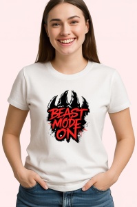 Tricou Beast Mode On Text Rosu Intens, Copii | Dama | Barbat - Img 4