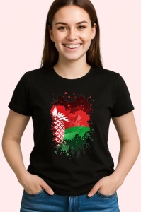 Tricou Belarus Steag Splash Art, Copii | Dama | Barbat, culoare negru - Img 4