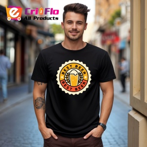Tricou Best Beer Badge, din bumbac 100%, tricou negru, Dama | Barbat - Img 3