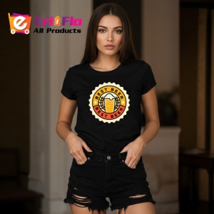 Tricou Best Beer Emblema Galbena Rotunda, din bumbac 100%, tricou negru Dama | Barbat
