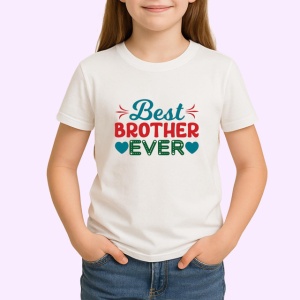 Tricou Best Brother Ever Inimi Si Sageti Albastru, din bumbac 100% , tricou alb pentru Copii | Dama | Barbat