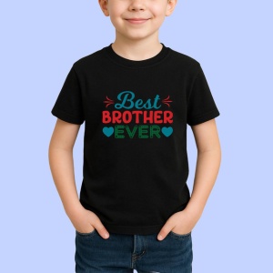 Tricou Best Brother Ever Inimi Si Sageti Albastru, din bumbac 100%, tricou negru Copii | Dama | Barbat - Img 2