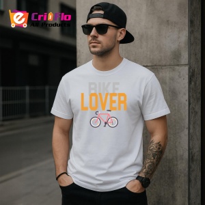 Tricou Bike Lover, din bumbac 100%, tricou alb, Dama | Barbat - Img 3