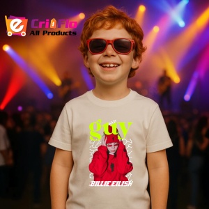Tricou Billie Eilish - Red Hoodie, muzica Hip-Hop / Funk, Dama | Barbat | Copii - Img 12