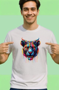 Tricou Bivol curcubeu in stil graffiti digital Copii | Dama | Barbat - Img 2