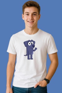 Tricou Bluey Caine Negru Simplu, din bumbac 100%, tricou alb, Copii | Dama | Barbat - Img 3