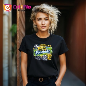 Tricou Born To Play Football Minge Logo V1, din bumbac 100%, tricou negru Copii | Dama | Barbat - Img 8