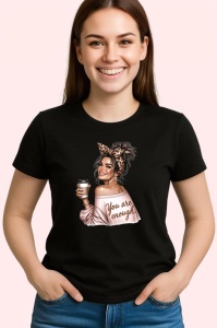 Tricou Boss girl you are enough, boss girl esti suficienta, Copii | Dama | Barbat , tricou negru - Img 3