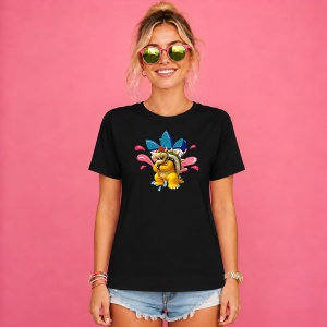 Tricou Bowser Super Mario Logo Splash Roz Urban Gaming Art, din bumbac 100%, tricou negru, Copii | Dama | Barbat