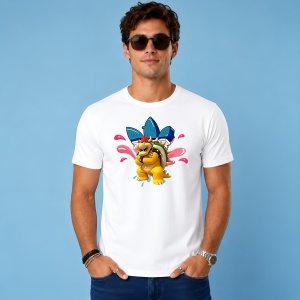 Tricou Bowser Super Mario Logo Splash Roz Urban Gaming Art, din bumbac 100% Copii | Dama | Barbat - Img 3