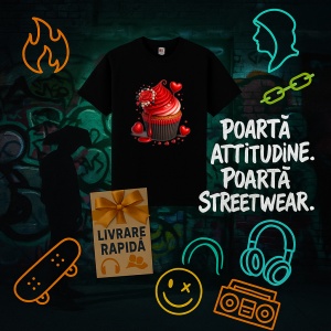 Tricou Briosa rosie Negru, Copii | Dama | Barbat - Img 13