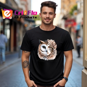 Tricou Bufnita si femeie cu pene mesaj motivational world changer Copii | Dama | Barbat, negru - Img 6
