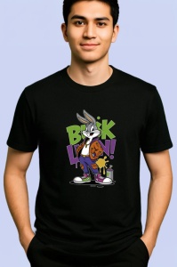 Tricou Bugs Bunny Break Limits Style Copii | Dama | Barbat, negru - Img 2
