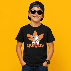 Tricou Bugs Bunny Mancand Morcov Logo Portocaliu Urban Design, din bumbac 100%, tricou negru, Copii | Dama | Barbat